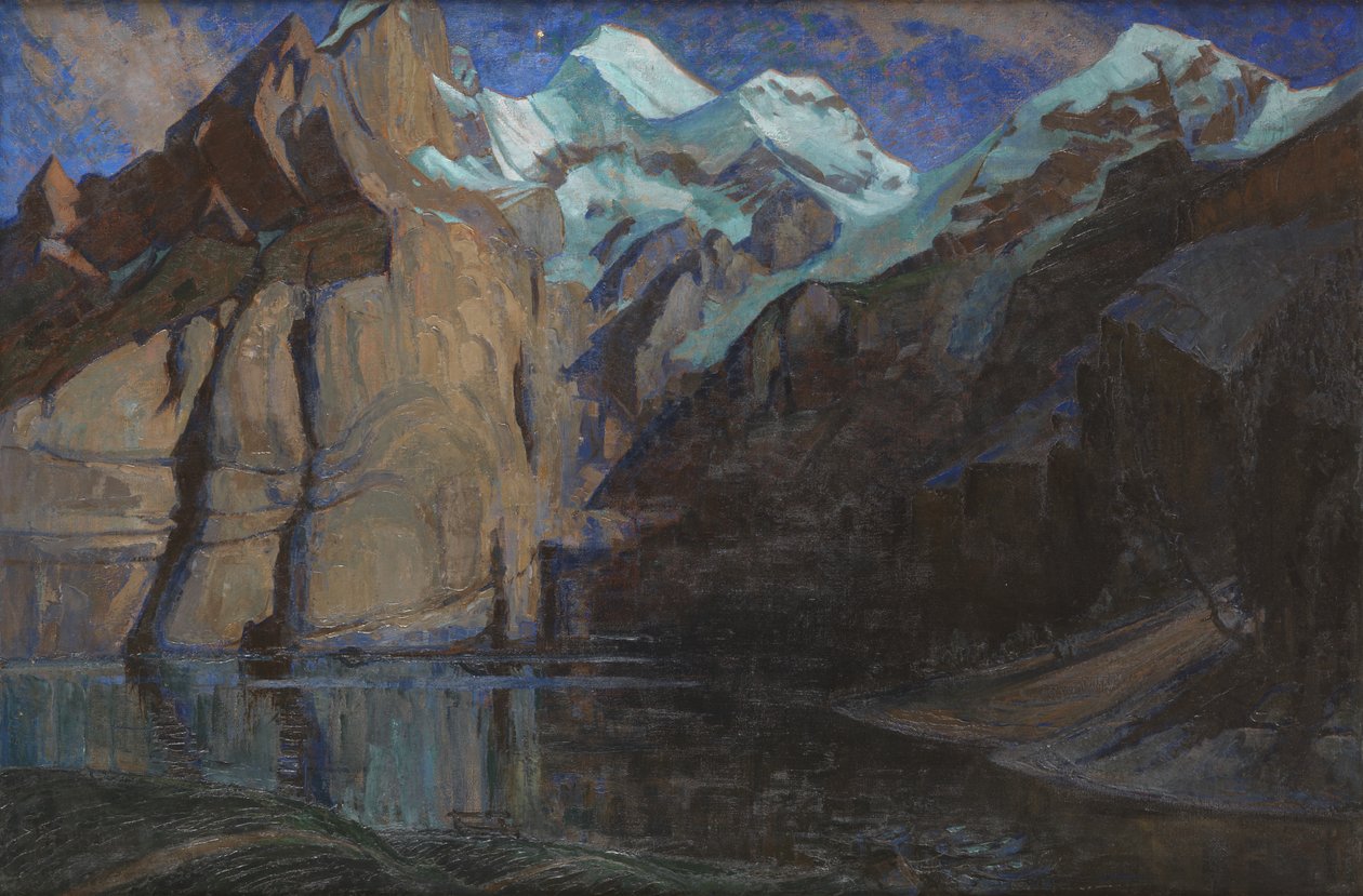 Nocturne des Alpes (óleo sobre tela) de Hilda Marion Hechle
