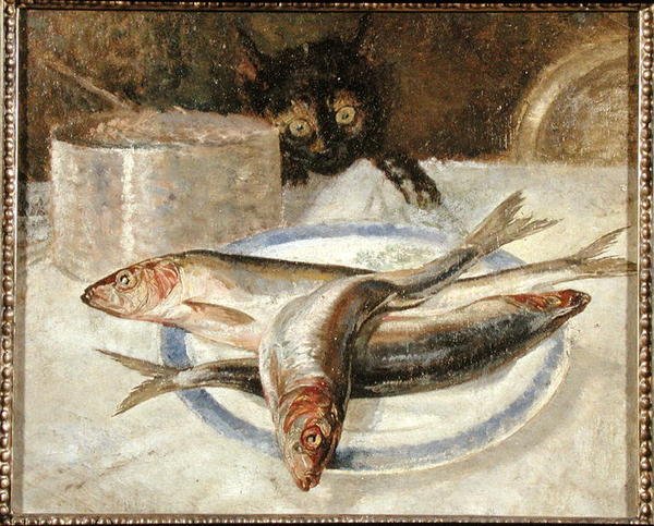 Hora da alimentação! (óleo a bordo) de Hilda Mary Harvey