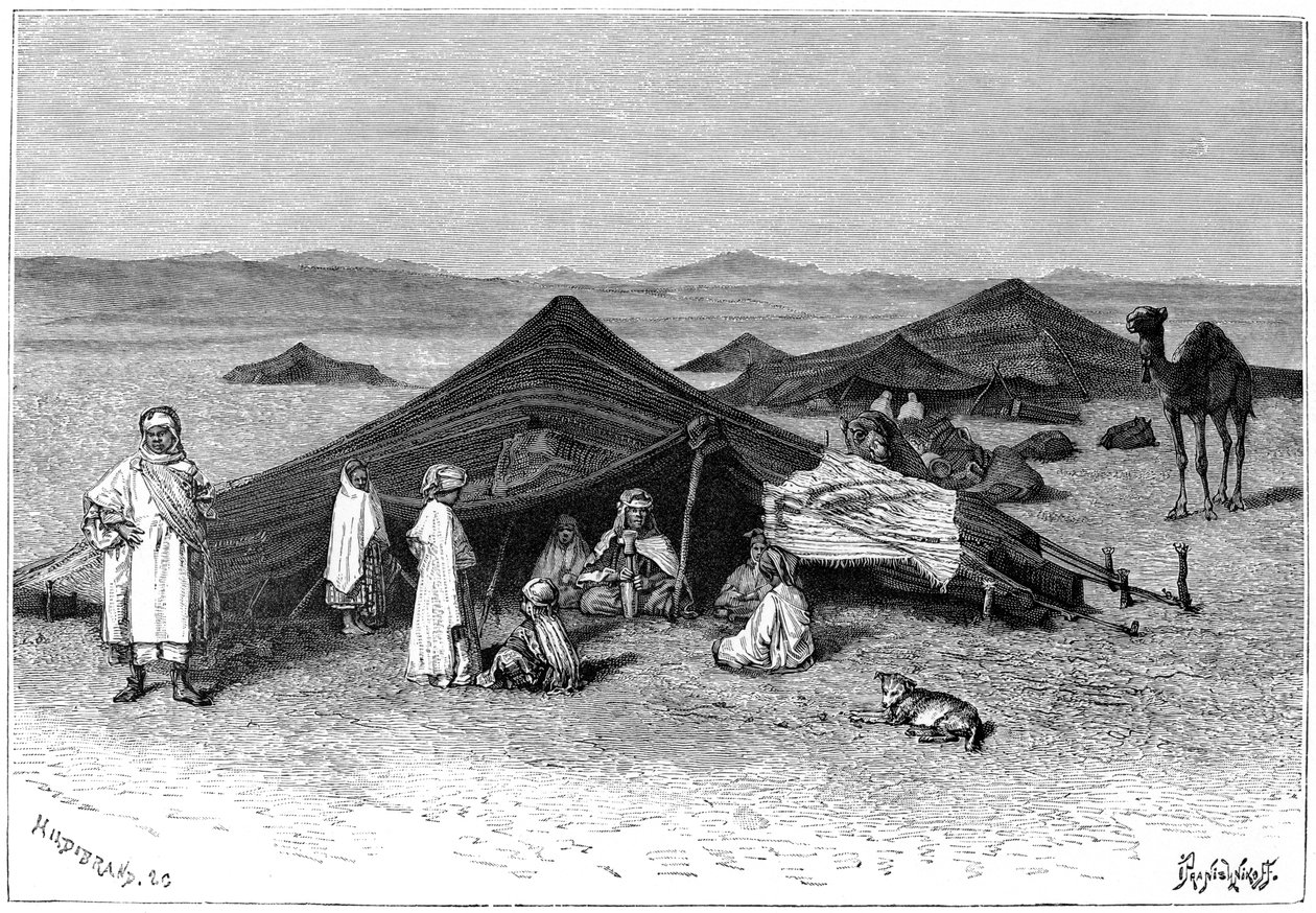 Acampamento nômade, Saara, c1890 de Hildibrand