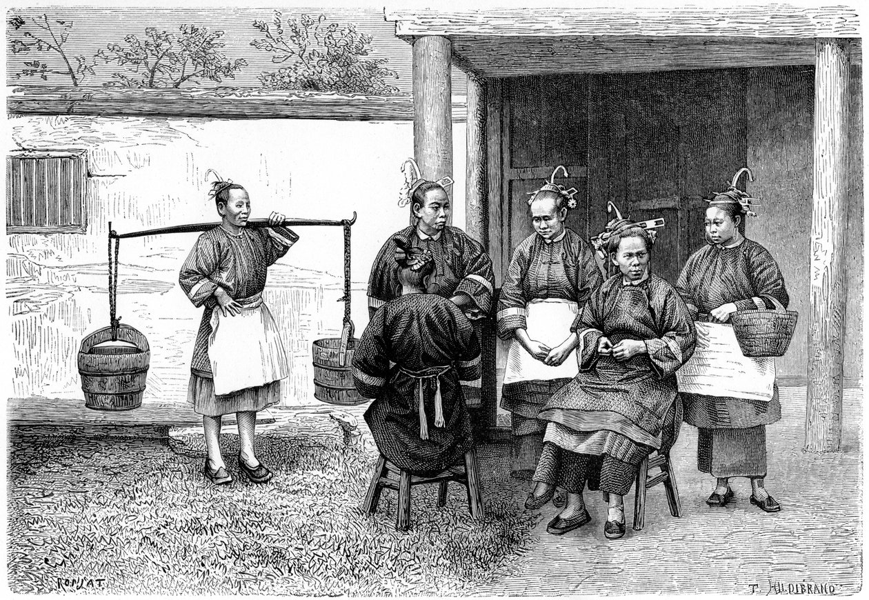 Povo da província de Fokien, China, 1895. de Hildibrand