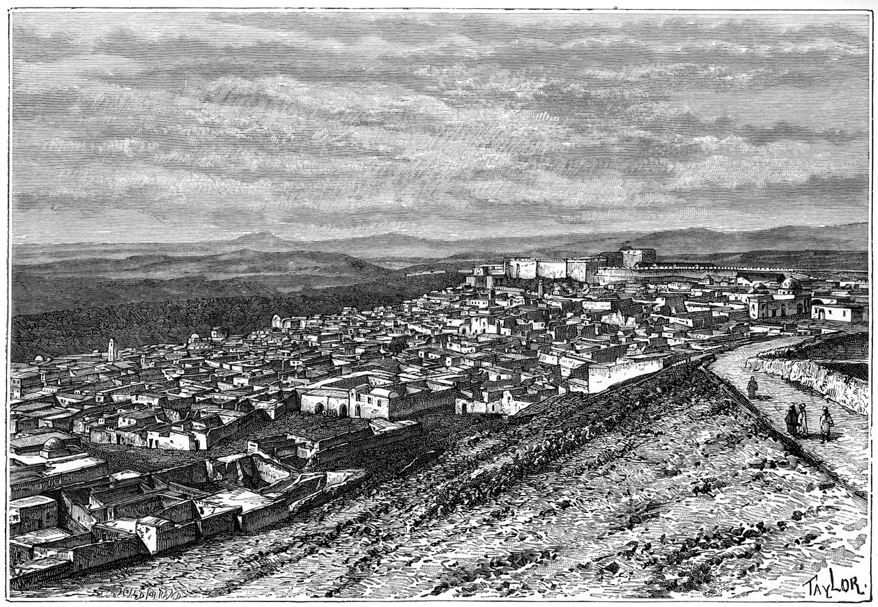 Vista de El Kef, Tunísia, c1890 de Hildibrand