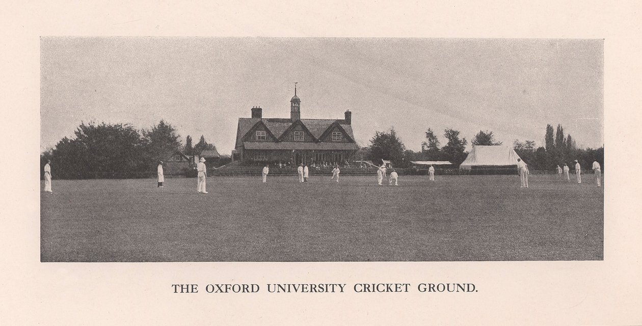 Os parques, campo de críquete da Universidade de Oxford, 1912 de Hills and Saunders