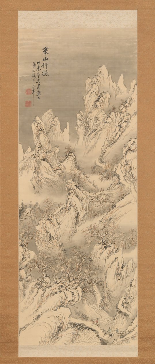 Viajantes em Cold Mountains, 1859. de Hine Taizan