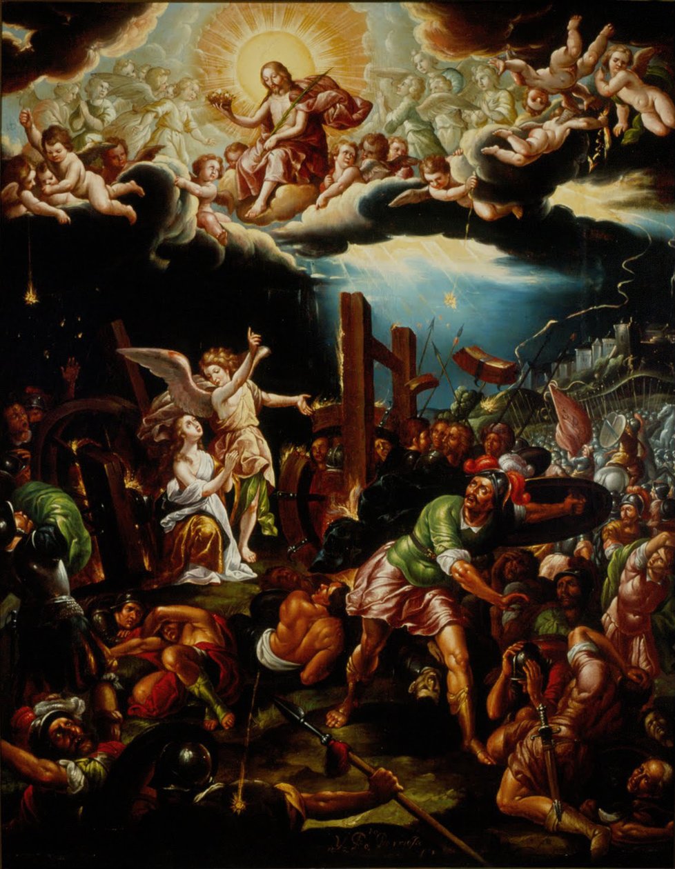 O martírio de Santa Catarina de Alexandria, em meados do século XVIII. de Hipólito de Rioja