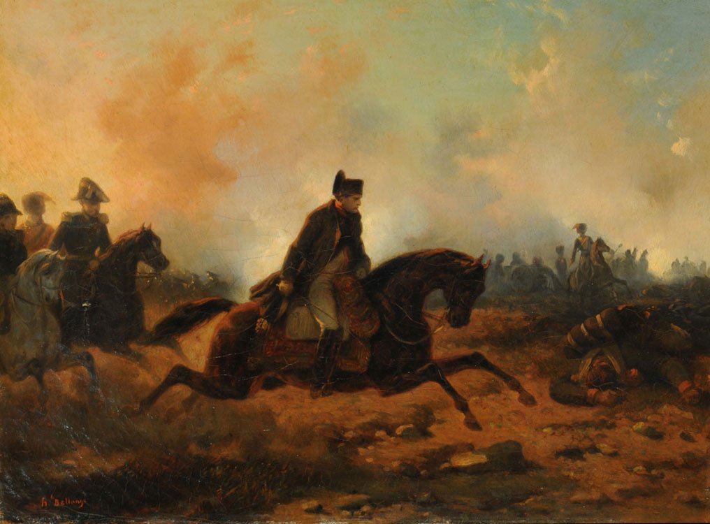 Napoleão e o saque de Waterloo de Hippolyte Bellange