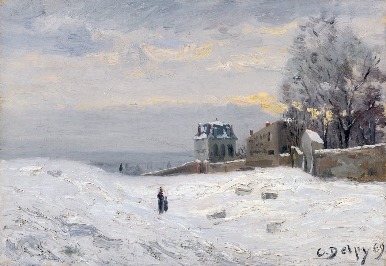Neve em Montmartre, 1869 de Hippolyte Camille Delpy