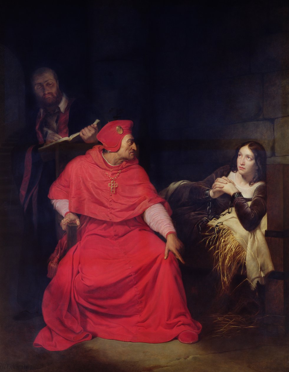 Joana d&39;Arc (1412-31) e o cardeal de Winchester em 1431, 1824 de Hippolyte Delaroche