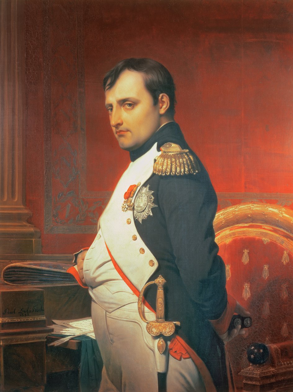 Napoleão (1769-1821) em seu estudo de Hippolyte Delaroche
