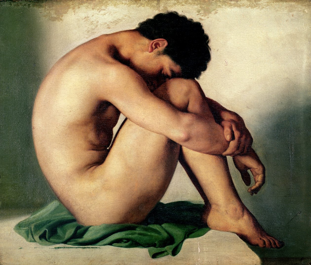 Estudo de um jovem nu de Hippolyte Flandrin