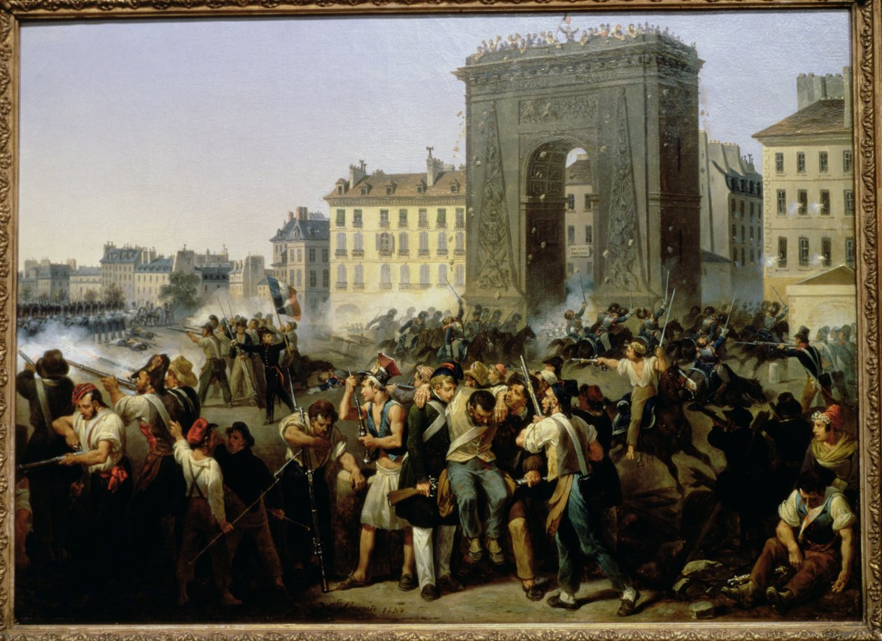 Batalha na Porte Saint-Denis, 28 de julho de 1830 de Hippolyte Lecomte