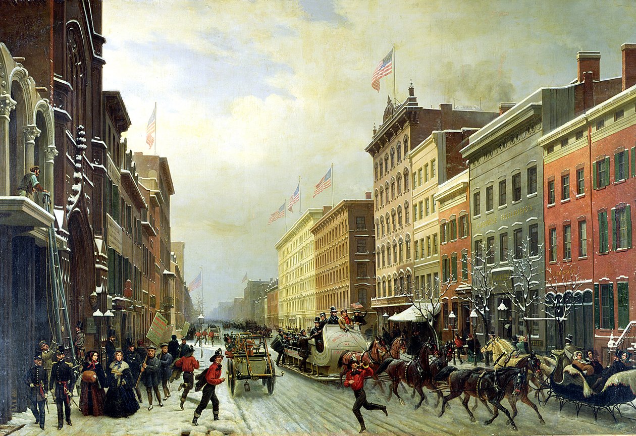 Cena de rua em Nova York de Hippolyte Victor Valentin Sebron