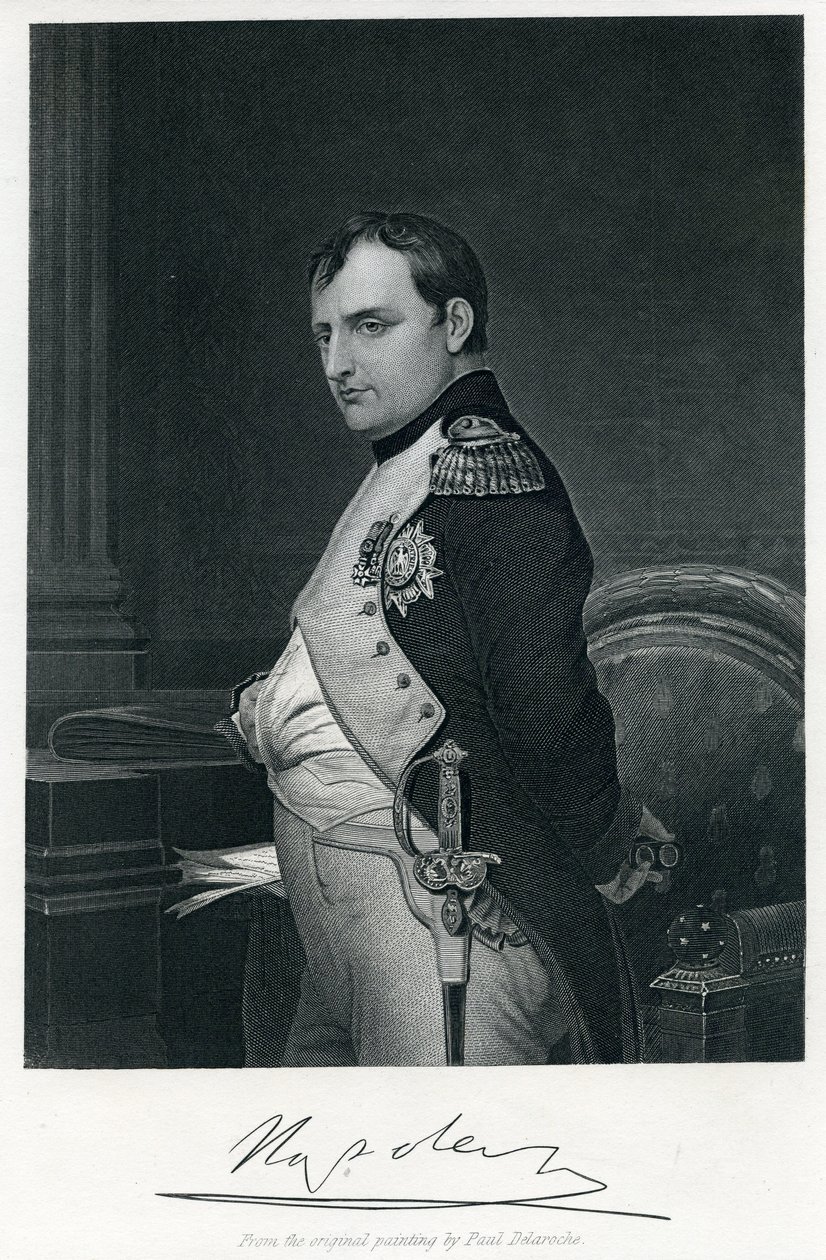 Napoleão I (1769-1821) (gravura) de Hippolyte (1797-1856) (after) Delaroche