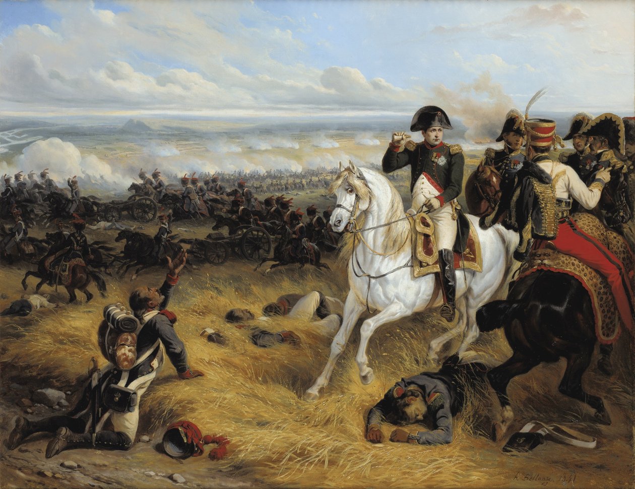 Napoleão na batalha de Wagram, 1841 de Hippolyte Bellange