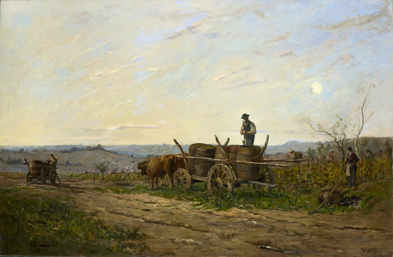 Colheita de manhã, 1876 de Hippolyte Camille Delpy