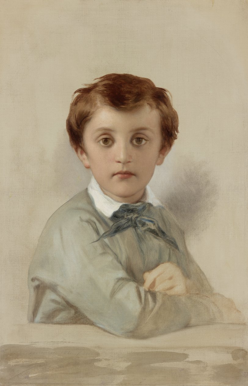 Retrato de Philippe-Grégoire Delaroche, o filho mais novo do artista, 1851 de Hippolyte Delaroche