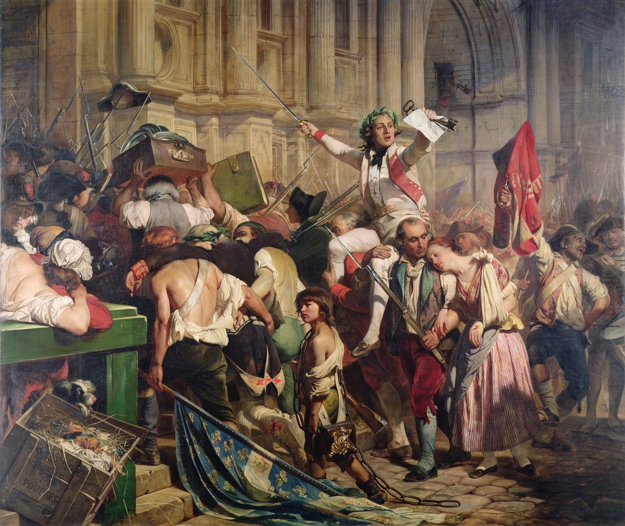 Os conquistadores da Bastilha antes do Hotel de Ville em 1789, 1839 de Hippolyte Delaroche