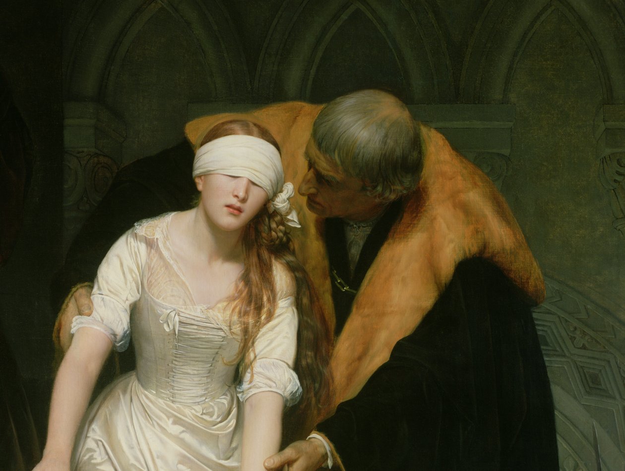 A execução de Lady Jane Gray, 1833 (detalhe de 72630) de Hippolyte Delaroche