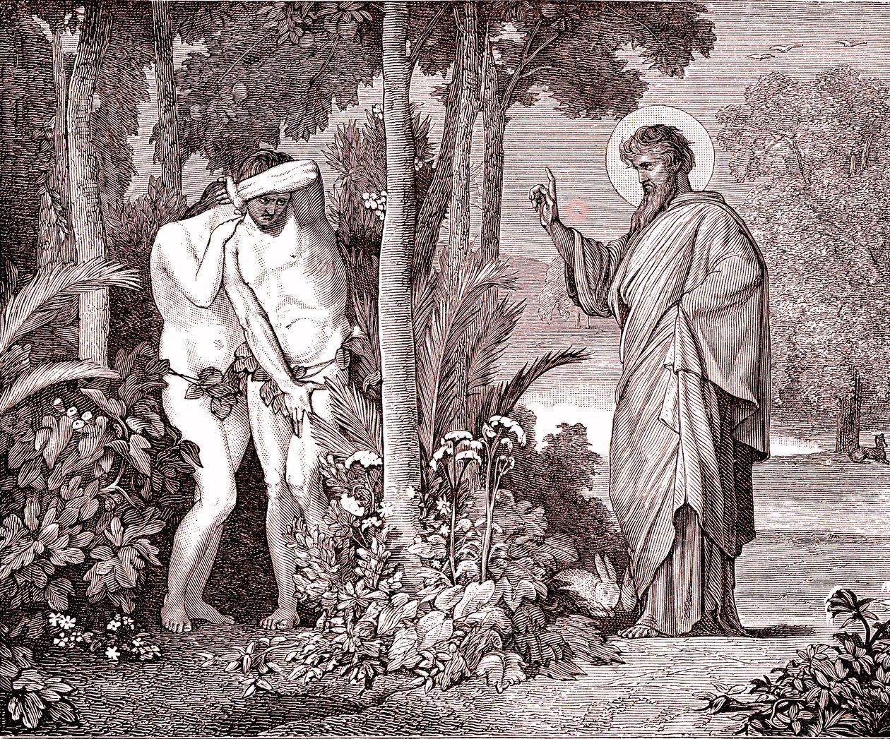 Adão e Eva de Hippolyte Flandrin