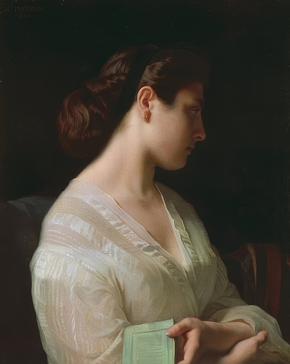 Mädchenportrait (Estudo de jovem diz o jovem grego). 1863 de Hippolyte Flandrin