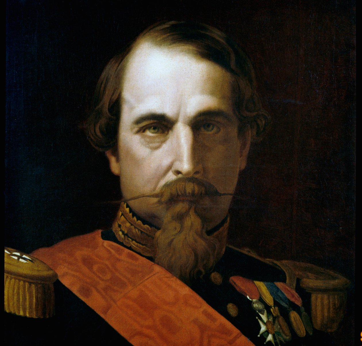 Retrato do Imperador Napoleão III (1808-1873) Detalhe. Pintura de Hippolyte Flandrin (1809-1864) 1863 Roma Museo Napoleonico de Hippolyte Flandrin