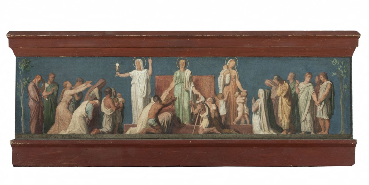 Esboço para a igreja de São Vicente de Paulo: As três virtudes teologais, ca. 1848 (óleo sobre madeira) de Hippolyte Flandrin