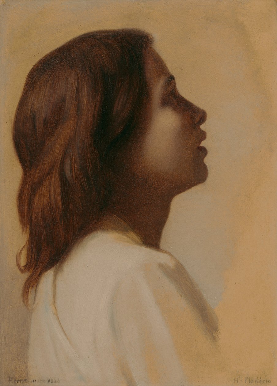 Estudo de um bebé, cabeça de um anjo de Hippolyte Flandrin