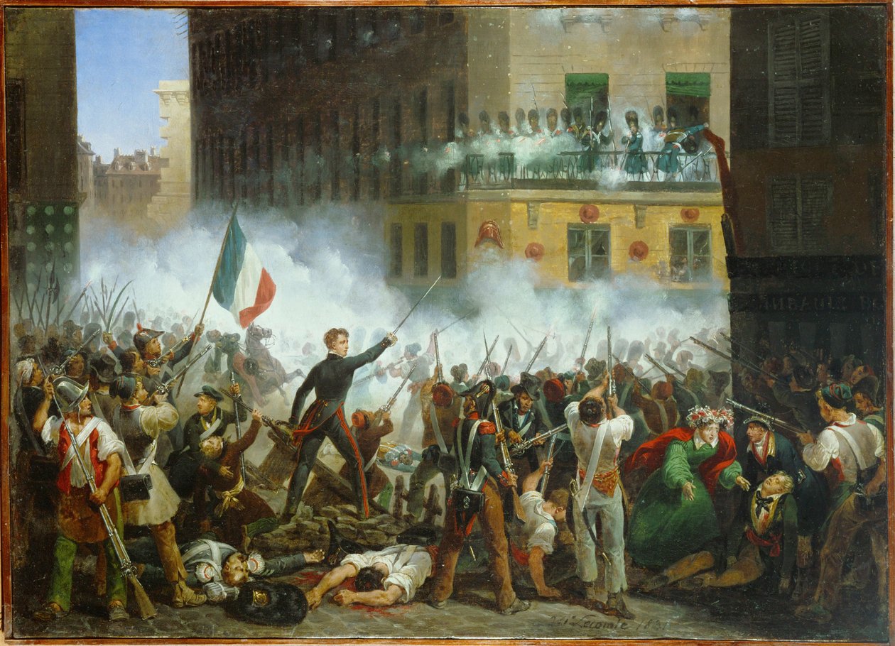 Batalha na rua de Rohan ... (óleo sobre tela) de Hippolyte Lecomte