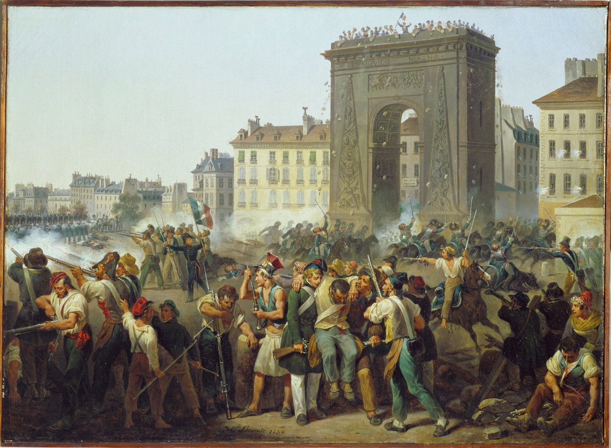 Combate na porta da cidade de St. Denis, 28 de julho ... de Hippolyte Lecomte