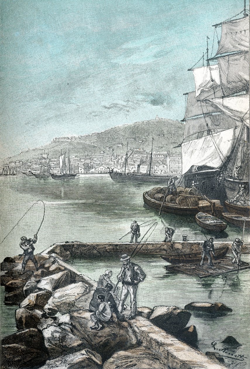 Ilustração em cromotypografia para "Clovis Dardentor" de Jules Verne, gravura de L. Benett para a edição Hetzel 1896 (gravura) de Hippolyte Leon Benett