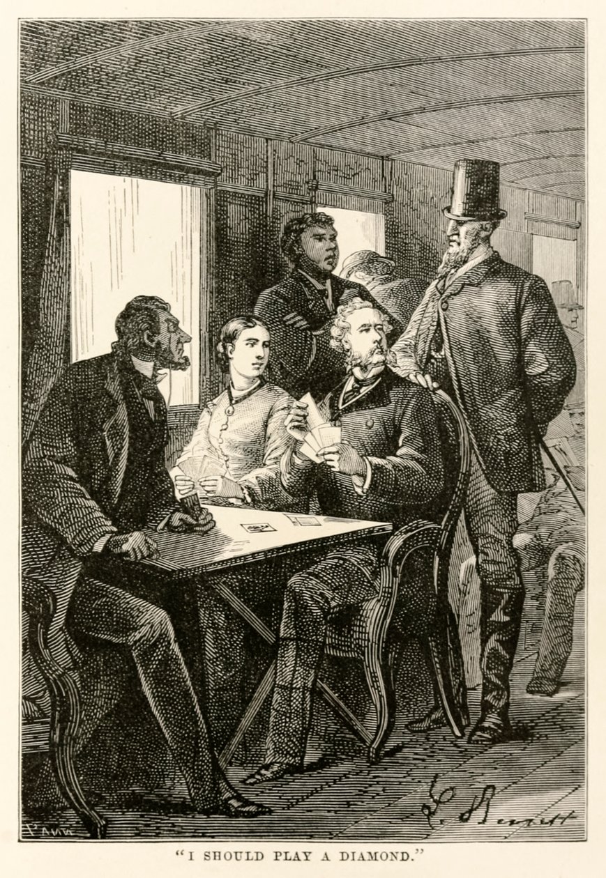 Eu deveria tocar um diamante, de Volta ao Mundo em Oitenta Dias, de Jules Verne (1828-1905) gravado por Adolphe François Pannemaker (1822-1900), 1873 de Hippolyte Leon after Benett