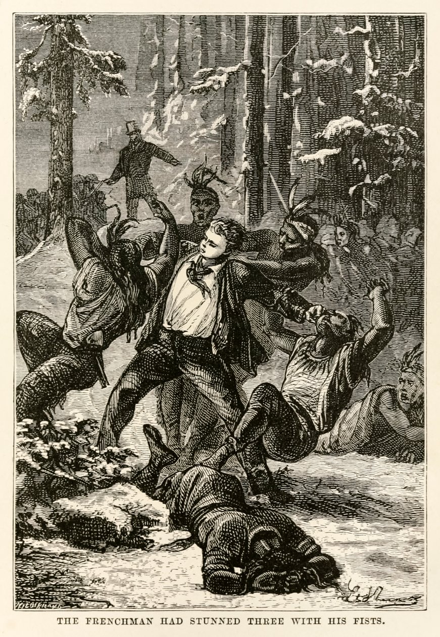 O francês surpreendera três com os punhos de Volta ao Mundo em Oitenta Dias, de Jules Verne (1828-1905), gravado por Henri-Théophile Hildebrand (1824-97), 1873 de Hippolyte Leon after Benett