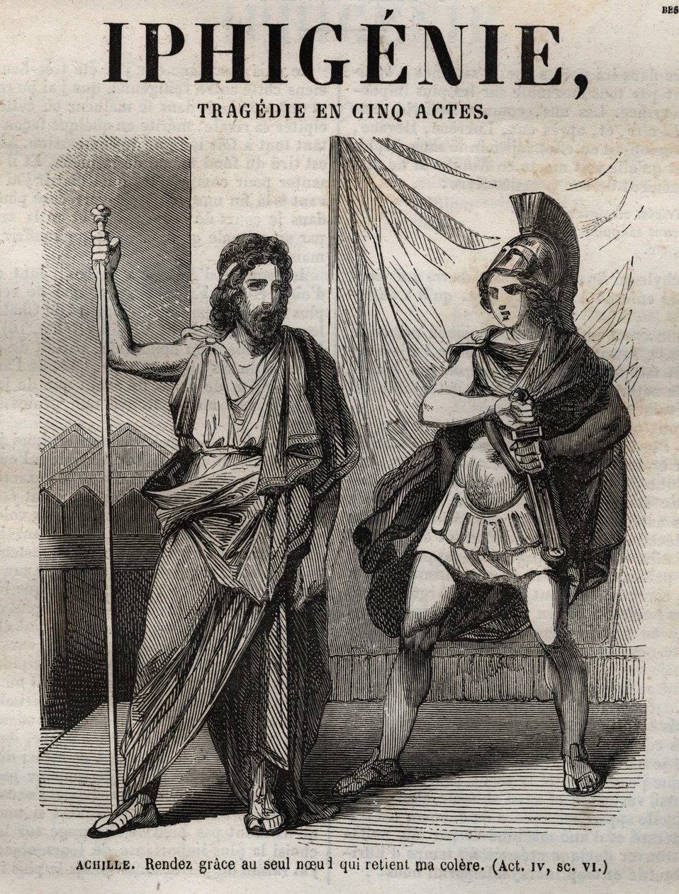 Iphigenie tragedie de Jean Racine - gravura em "Oeuvres de Jean Racine" ilustrada por Pauquet e nota de Emile de La Bedolliere - 1851 de Hippolyte Louis Pauquet
