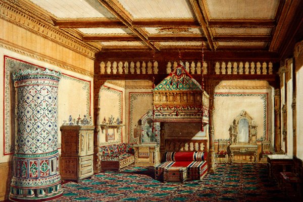 Quarto no palácio do Grão-Duque Vladimir Alexandrovich em São Petersburgo de Hippolyte Monighetti