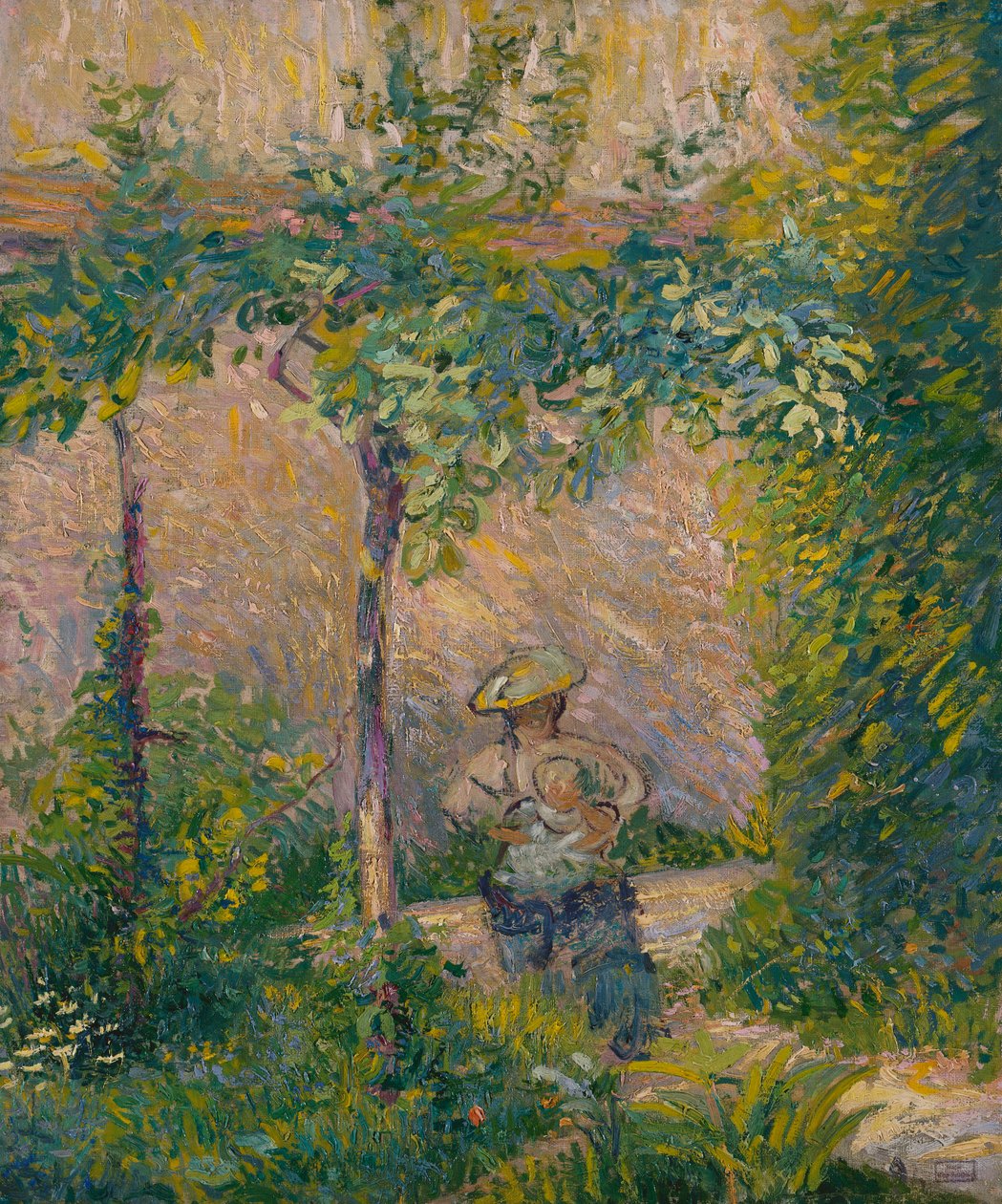 Mulher no Jardim (óleo sobre tela) de Hippolyte Petitjean