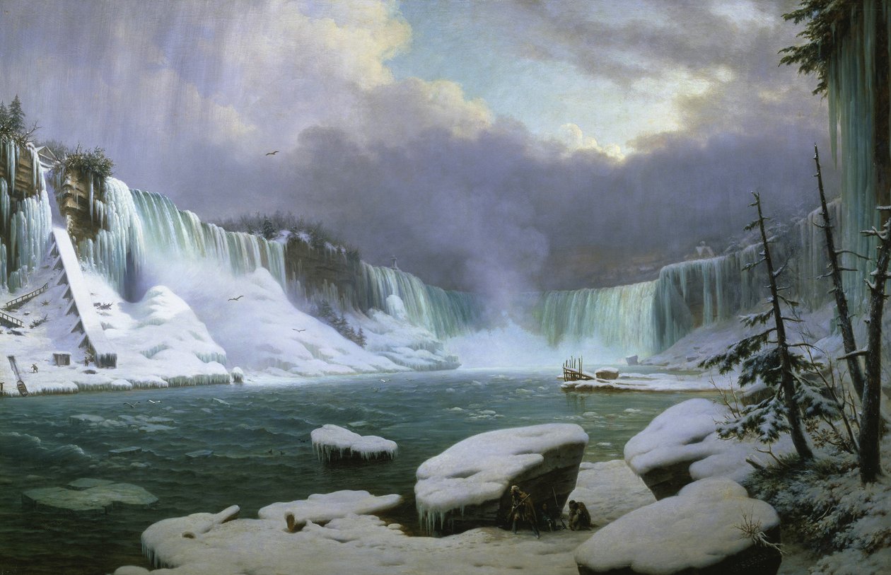 Cataratas do Niágara no inverno de Hippolyte Sebron