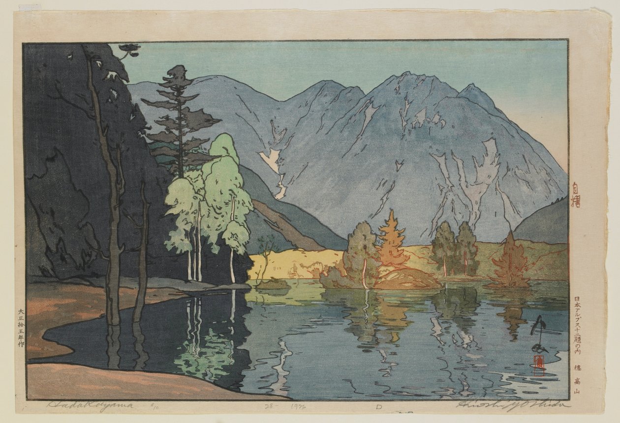 Hodakayama, da série, Twelve Scenes in the Japan Alps, Taisho era de Hiroshi Yoshida