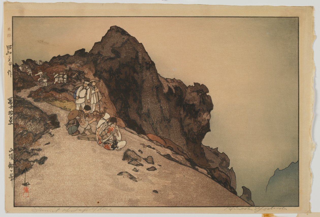 Cimeira de Fuji, da série, Dez Vistas do Monte Fuji, era Showa de Hiroshi Yoshida