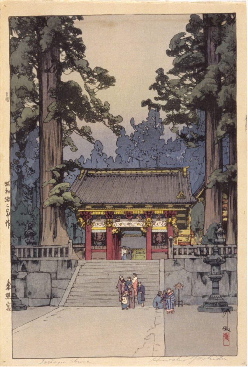 Santuário Toshoyu (impressão em bloco de madeira a cores) de Hiroshi Yoshida