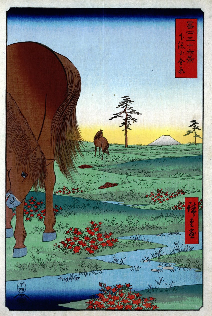 36 vistas do monte Fuji - 33. Planície de Kogane de Utagawa Hiroshige