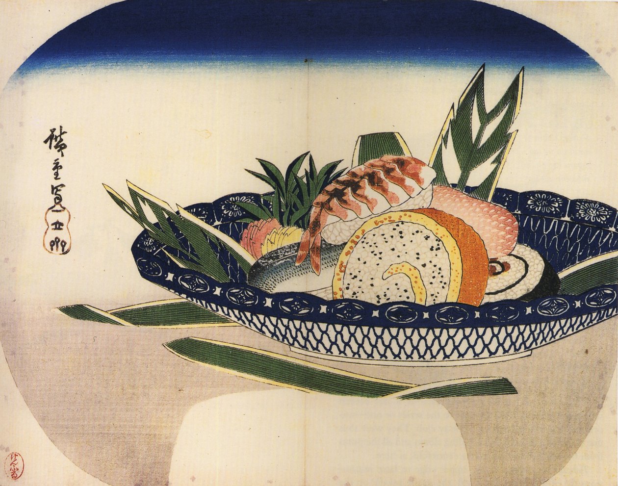 Tigela de sushi de Utagawa Hiroshige