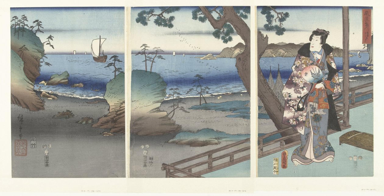 De EGante Príncipe Genji Tesuma Furyu Genji Suma de Hiroshige (I) , Utagawa