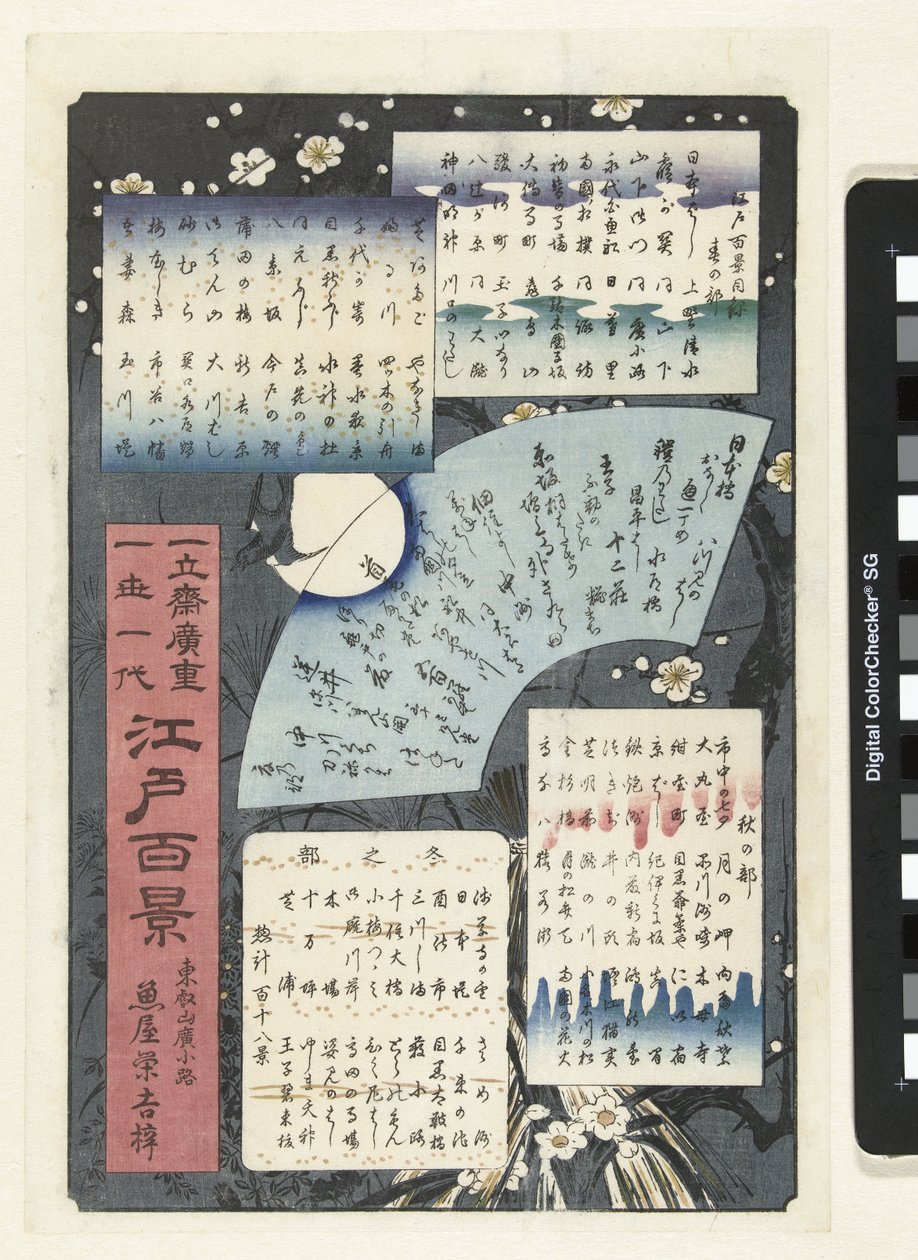 Tabela de conteúdos da série Cem Faces em Edo de Hiroshige (I) , Utagawa