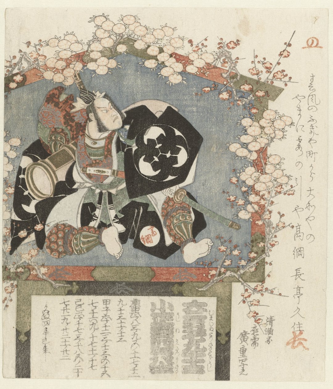 Votivo com um retrato de Bandô Mitsugorô III de Hiroshige (I) , Utagawa