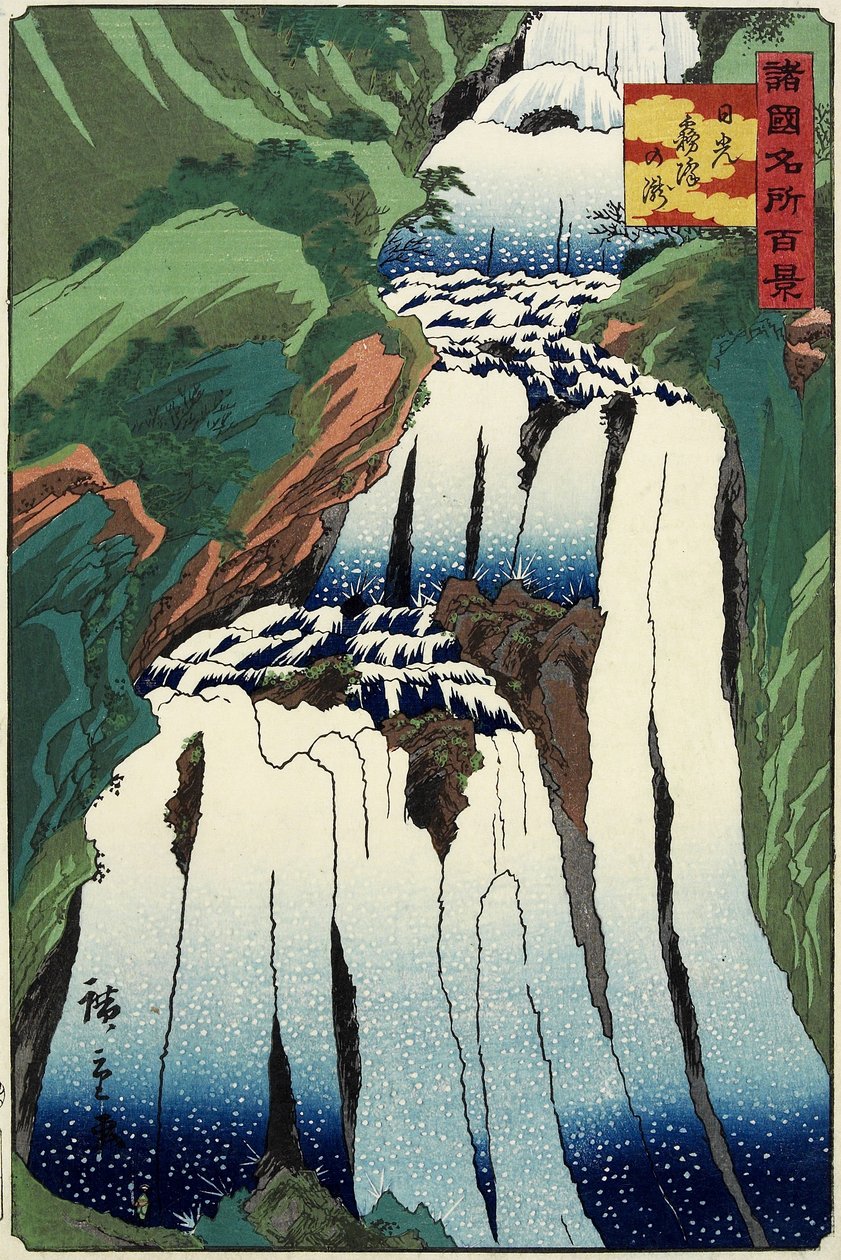 One HuMisty Fall of Nikko_, outubro de 1859 de Hiroshige II