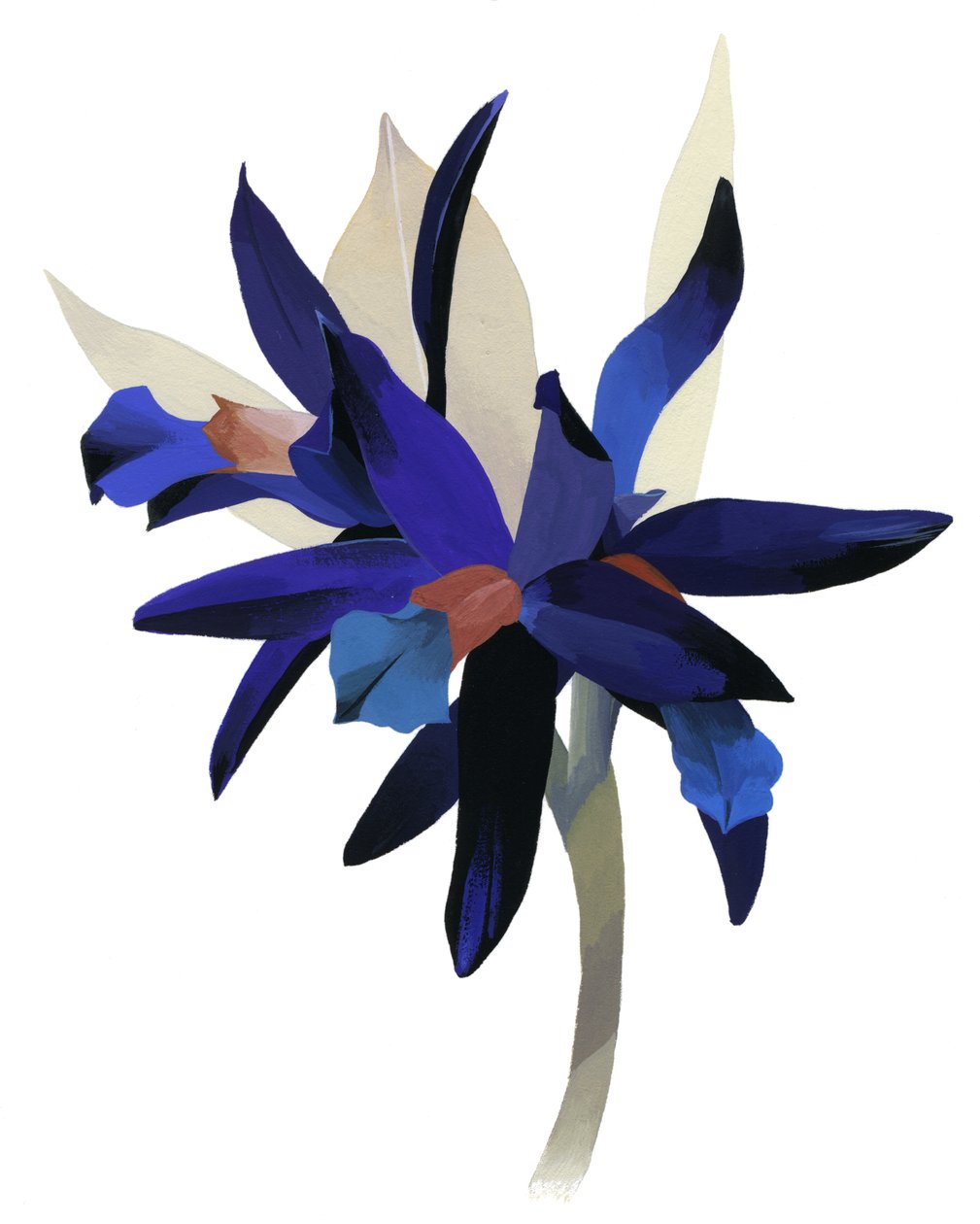 Uma flor imaginária com uma base azul. de Hiroyuki Izutsu