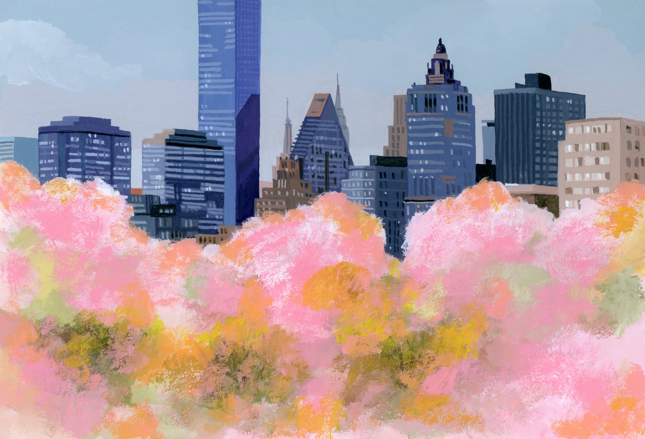 Nova Iorque e a cereja blossoms、2016， de Hiroyuki Izutsu