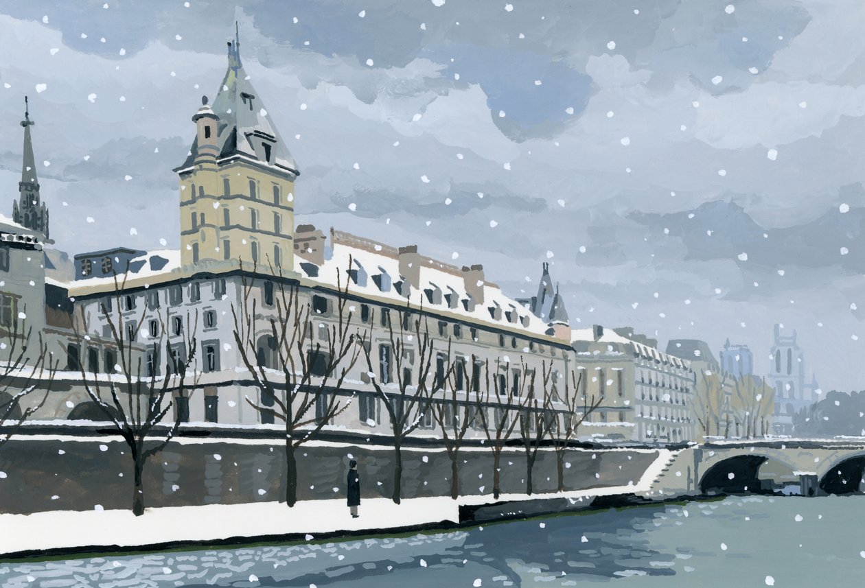 O Sena no Inverno, 2015 (Gouche em papel) de Hiroyuki Izutsu