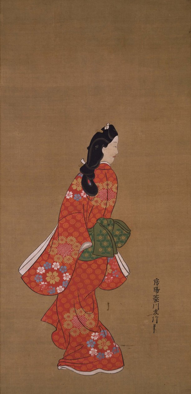 Beleza olhando para trás de Hishikawa Moronobu