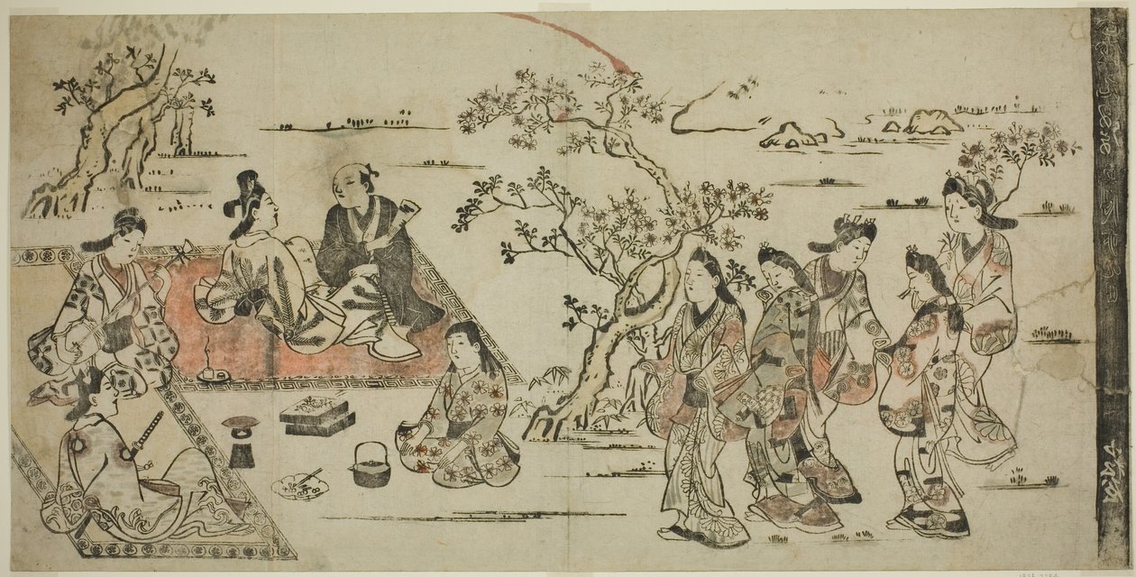 Visualização de flores de Hishikawa Moronobu