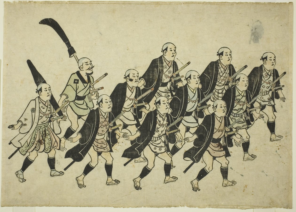 Procissão de um Daimyo, c.1681-84 (xilogravura colorida à mão; oban yoko-e, sumizuri-e) de Hishikawa Moronobu